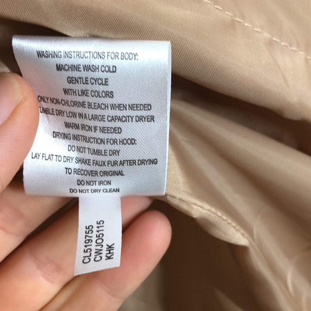 Calvin Klein Tan Down Puffer Faux Fur Hooded Jacket - Picture 11 of 11